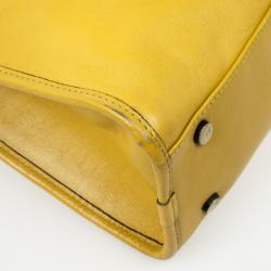 Pre Owned Burberry Mustard Leather Satchel