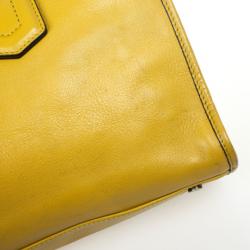 Pre Owned Burberry Mustard Leather Satchel