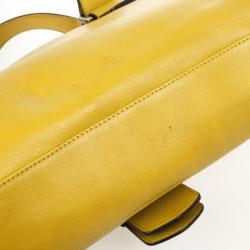 Pre Owned Burberry Mustard Leather Satchel