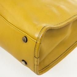 Pre Owned Burberry Mustard Leather Satchel