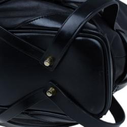 مملوكة مسبقًا Burberry Black Lambskin Leather Belted Hobo