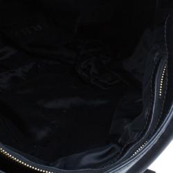 مملوكة مسبقًا Burberry Black Lambskin Leather Belted Hobo