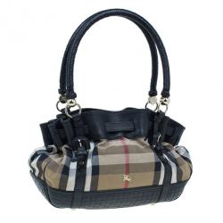 Pre Owned حقيبة بربري كانفاس نوفا تشيك و جلد