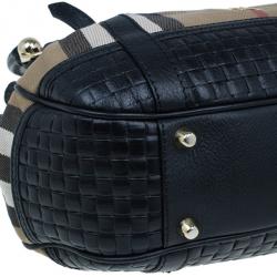 Pre Owned حقيبة بربري كانفاس نوفا تشيك و جلد