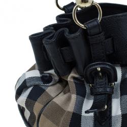 Pre Owned حقيبة بربري كانفاس نوفا تشيك و جلد