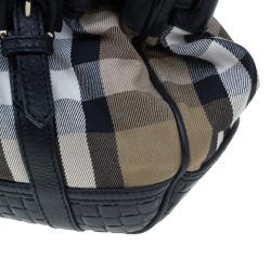 Pre Owned حقيبة بربري كانفاس نوفا تشيك و جلد