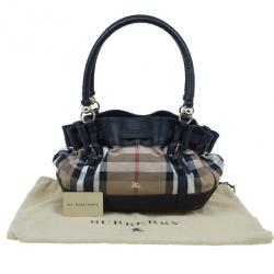 Pre Owned حقيبة بربري كانفاس نوفا تشيك و جلد