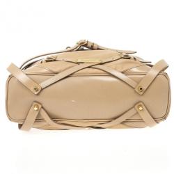 Pre Owned Burberry Beige Leather Medium Gosford Bridle Hobo Bag