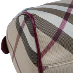 Pre Owned Burberry Nova Check Bowling Boston Satchel