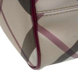 Pre Owned Burberry Nova Check Bowling Boston Satchel