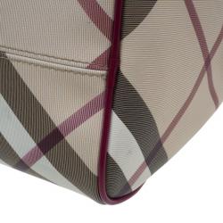 Pre Owned Burberry Nova Check Bowling Boston Satchel