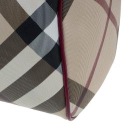 Pre Owned Burberry Nova Check Bowling Boston Satchel