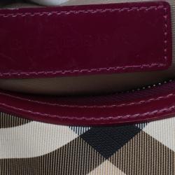 Pre Owned Burberry Nova Check Bowling Boston Satchel