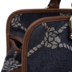 Pre Owned حقيبة يد بربري دينم منقوش وجلد