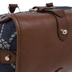 Pre Owned حقيبة يد بربري دينم منقوش وجلد