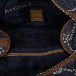 Pre Owned حقيبة يد بربري دينم منقوش وجلد