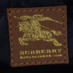 Pre Owned حقيبة يد بربري دينم منقوش وجلد