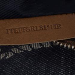 Pre Owned حقيبة يد بربري دينم منقوش وجلد