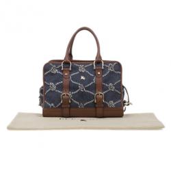 Pre Owned حقيبة يد بربري دينم منقوش وجلد
