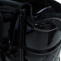 مملوكة مسبقًا Burberry Black Quilted Patent Manor Satchel