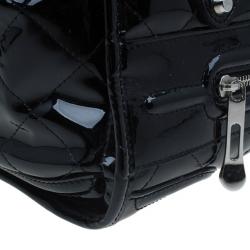 مملوكة مسبقًا Burberry Black Quilted Patent Manor Satchel