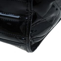 مملوكة مسبقًا Burberry Black Quilted Patent Manor Satchel