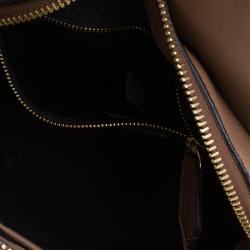 Pre Owned Burberry Brown Grained Leather Small Bow Detail Satchel