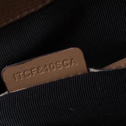 Pre Owned Burberry Brown Grained Leather Small Bow Detail Satchel