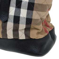 Pre Owned Burberry Black Nova Check Quilted Canvas Tote
