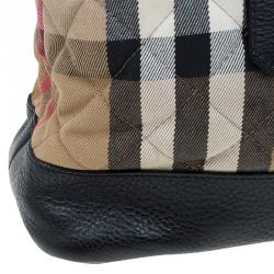 Pre Owned Burberry Black Nova Check Quilted Canvas Tote