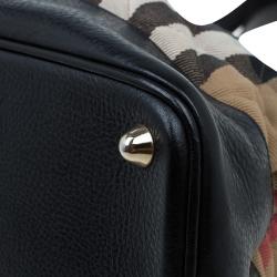 Pre Owned Burberry Black Nova Check Quilted Canvas Tote