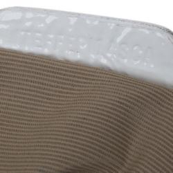 Pre Owned Burberry White Basket Weave Check Print Hobo