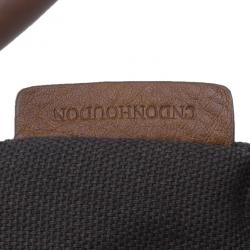 Pre Owned Burberry Embossed Smoked Check Coated Canvas Medium Brooklyn Hobo