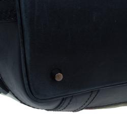 Pre Owned Burberry Black Leather Bridle House Check Hobo