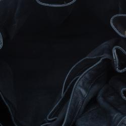 Pre Owned Burberry Black Leather Bridle House Check Hobo