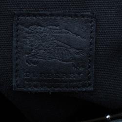 Pre Owned Burberry Black Leather Bridle House Check Hobo