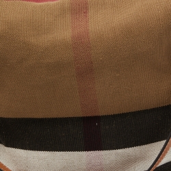 Pre Owned Burberry Brown/Multicolor Mega Check Canvas and Leather Medium Ashby Hobo