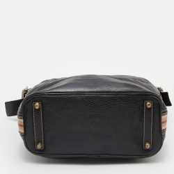 Pre Owned Burberry Black Leather Hobo