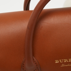 Pre Owned Burberry Tan Leather DK88 Barrel Bag