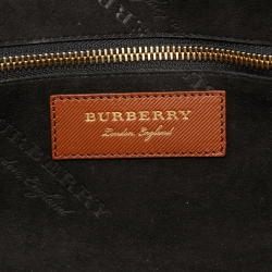 Pre Owned Burberry Tan Leather DK88 Barrel Bag