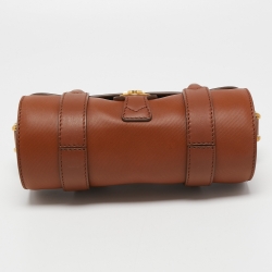 Pre Owned Burberry Tan Leather DK88 Barrel Bag