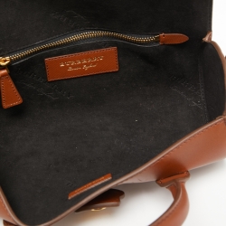 Pre Owned Burberry Tan Leather DK88 Barrel Bag