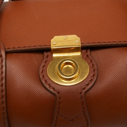 Pre Owned Burberry Tan Leather DK88 Barrel Bag