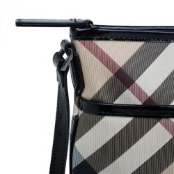 Pre Owned حقيبة كروس بربري نوفا كانفاس أسود مربعات