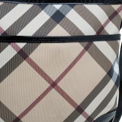 Pre Owned حقيبة كروس بربري نوفا كانفاس أسود مربعات