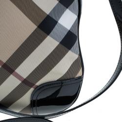 Pre Owned حقيبة كروس بربري نوفا كانفاس أسود مربعات