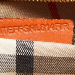 Pre Owned Burberry Orange Leather Honeywood Tote