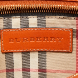Pre Owned Burberry Orange Leather Honeywood Tote