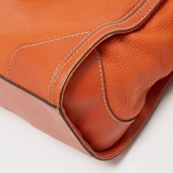 Pre Owned Burberry Orange Leather Honeywood Tote