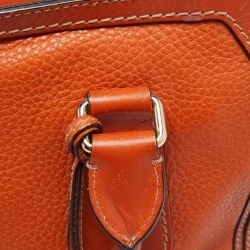 Pre Owned Burberry Orange Leather Honeywood Tote